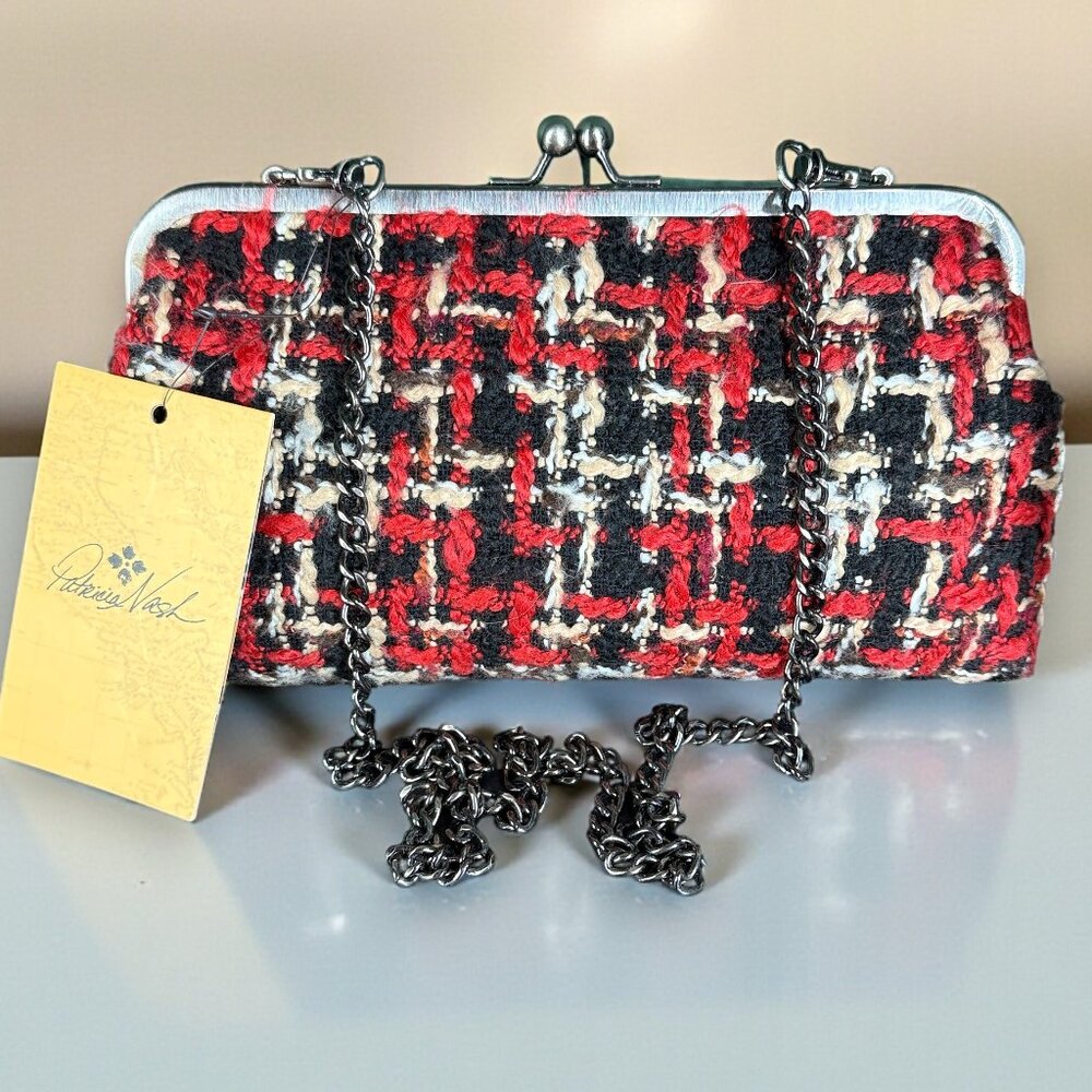 Patricia Nash Potenaz Kisslock Boucle Framed Clutch Shoulder Bag - New